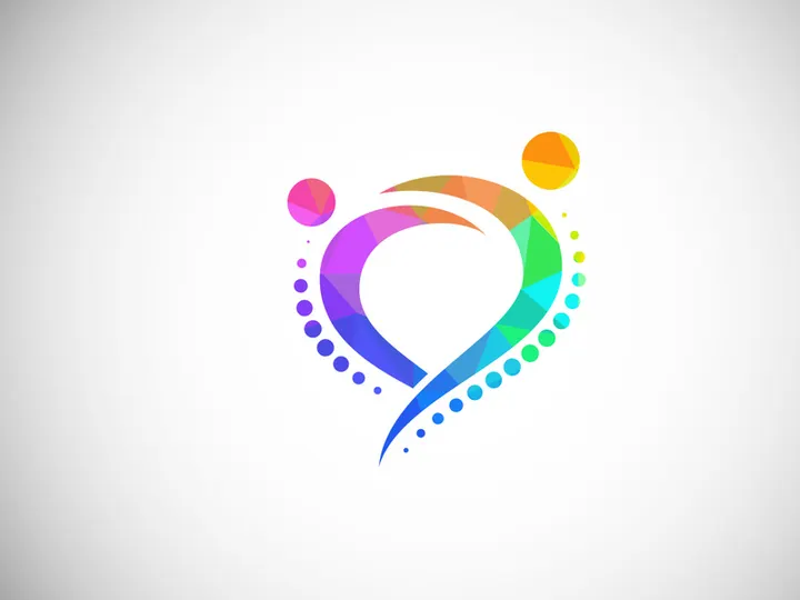 Low Poly Medical Chiropractic Concept Logo Design Template