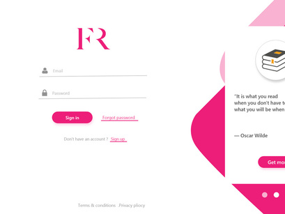Firereaders Signin and Signup Design
