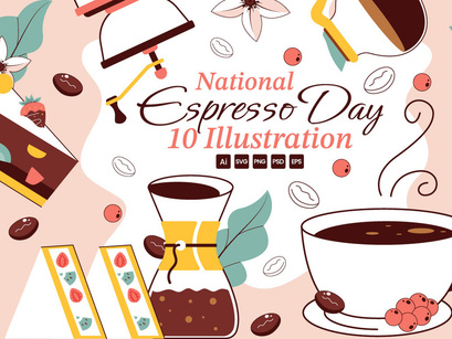 10 National Espresso Day Illustration