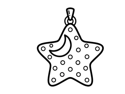 Silver star-shaped pendant with moon and dot design. Minimalist celestial jewelry charm for fashion accessories and crafts.