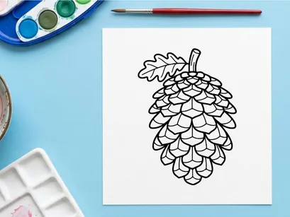 Ilustração de pinha desenhada à mão. Esboço botânico artístico para design de natureza.