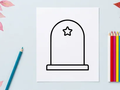 Minimalist Halloween door hanger with glowing star. Spooky seasonal decor for front door or wall art.