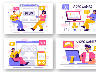 10 Professional Video Games Illustration