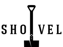 Shovel logo for agriculture, excavation,building, mining foundation. gardening vector set design with leaves