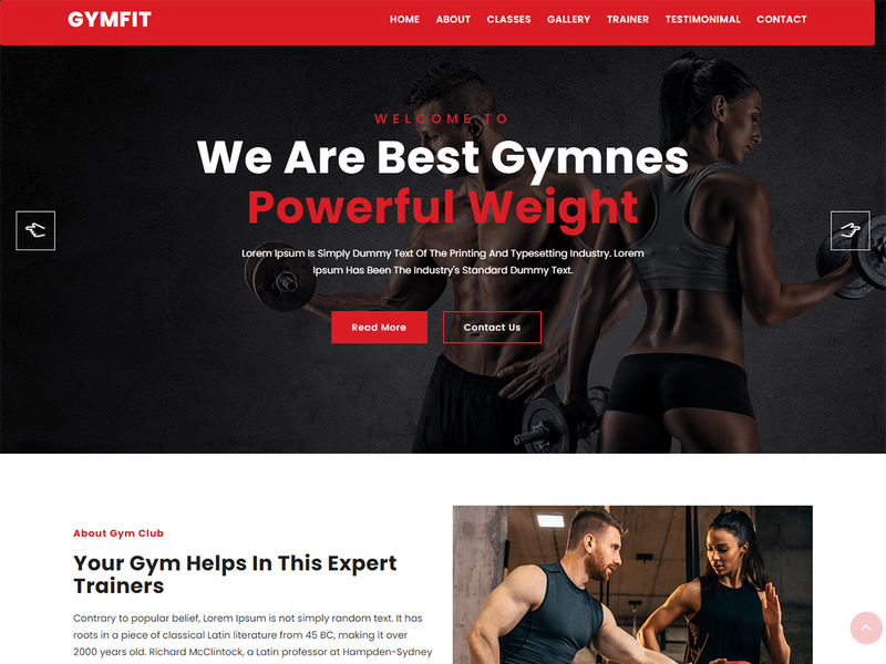 Gymfit Gym & Fitness Landing Page Template