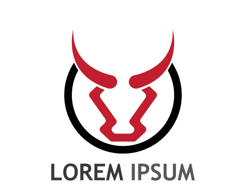 Vintage bull head horns logo