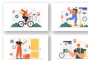15 Courier or Delivery Service Illustration