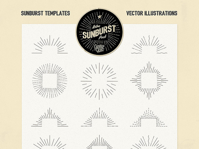 Vintage Glory: Sunburst Vector Set