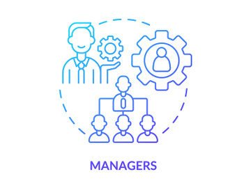 Managers blue gradient concept icon preview picture