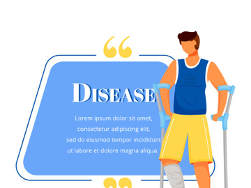 Disease flat color vector character quote preview picture