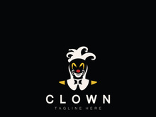 Clown head face logo jester minimalist joker design
