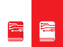 Digital book logo technology vector icon design