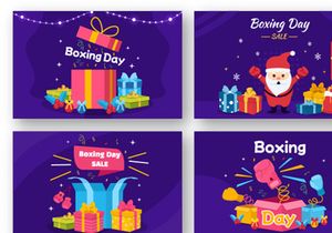 12 Boxing Day Sale Vector Illustration