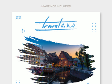 Travel Agency Social Media Post Template Design preview picture