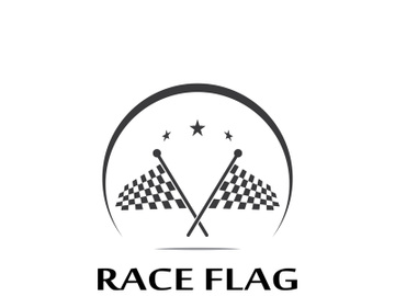 Creative and modern racing flag logo design. preview picture