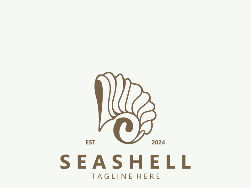 Seashell Logo. Ocean Animals premium quality graphic outline symbols collection