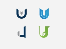 U letter logo alphabet design icon for company