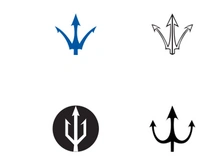 Vector trident logo design template.