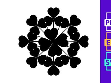 Black floral mandala seamless pattern vector design art preview picture