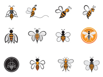 Bee animal vector logo element preview picture