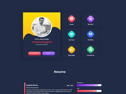 CV Resume One Page XD Free Template