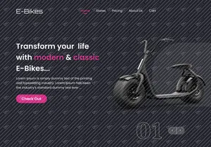 Modern E-Bikes Landing Page Design