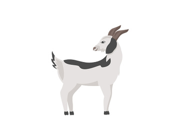 Goat with grey spots flat color vector character preview picture