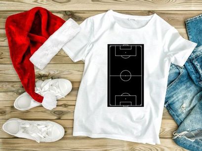 Soccer field diagram with goals and midfield markings