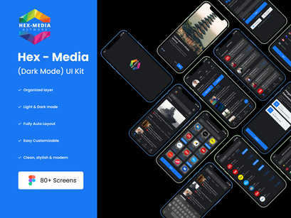 Creative Hex-Media News App UI Kit