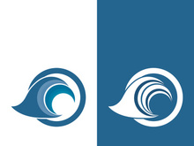 Wave beach vector illustration design logo