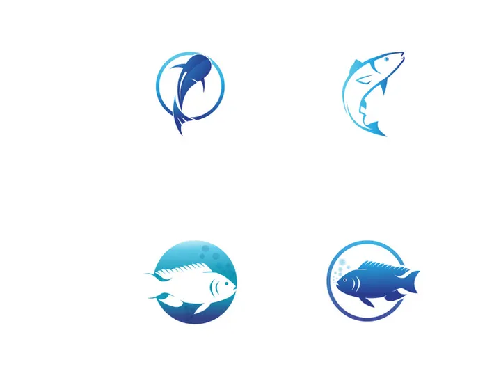 Fish logo, fishinghook, fish oil and seafood restaurant icon. With vector icon concept