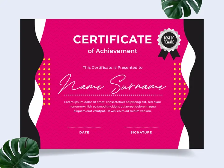 Modern certificate design template