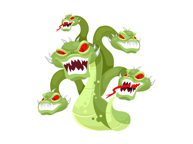 Hydra flat vector illustration