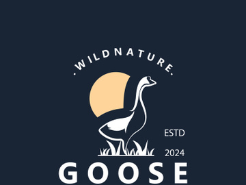 Animal Goose bird nature logo with modern style inspiration. premium design preview picture