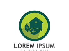 Natural green leaf logo.