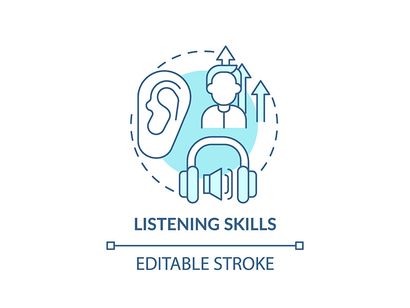 Listening skills concept icon