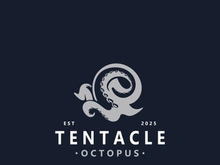 Octopus tentacle logo image design ocean animal vintage illustration