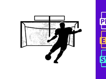 Soccer goalkeeper diving to block a shot on goal in a football match preview picture