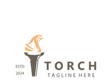 Torch logo Graphic, Olympics flame Modern Design Element simple minimalist