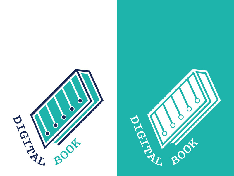 Digital book logo technology vector icon design