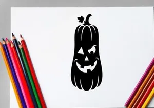 Halloween Pumpkin with Carved Jack-o'-Lantern Face for Fall Decor