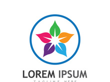 Natural green leaf logo design.