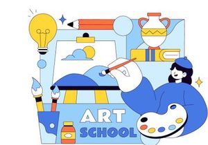 10 Art School Vector Illustration