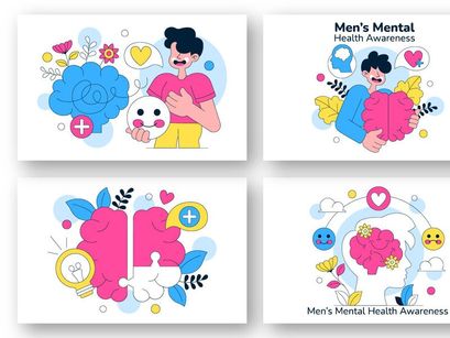 10 Men's Mental Health Awareness Illustration