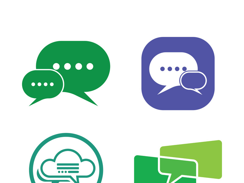 message bubble logo and symbol speech icon illustration