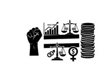 wage gap justice concept flat design vector illustration
