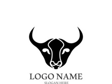 Bull head logo vector icon design illustration