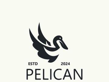Pelican bird silhoutte vintage logo vector illustration template icon graphic design preview picture