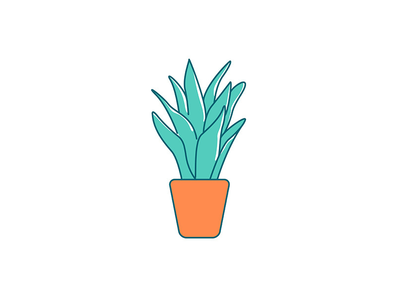 Houseplant flat color vector object