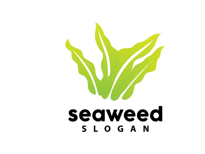 Seaweed Logo, Underwater Plant Vector